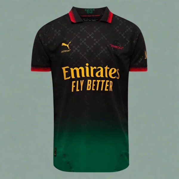AC MILAN X OFF WHITE BLACK PLAYER VERSION